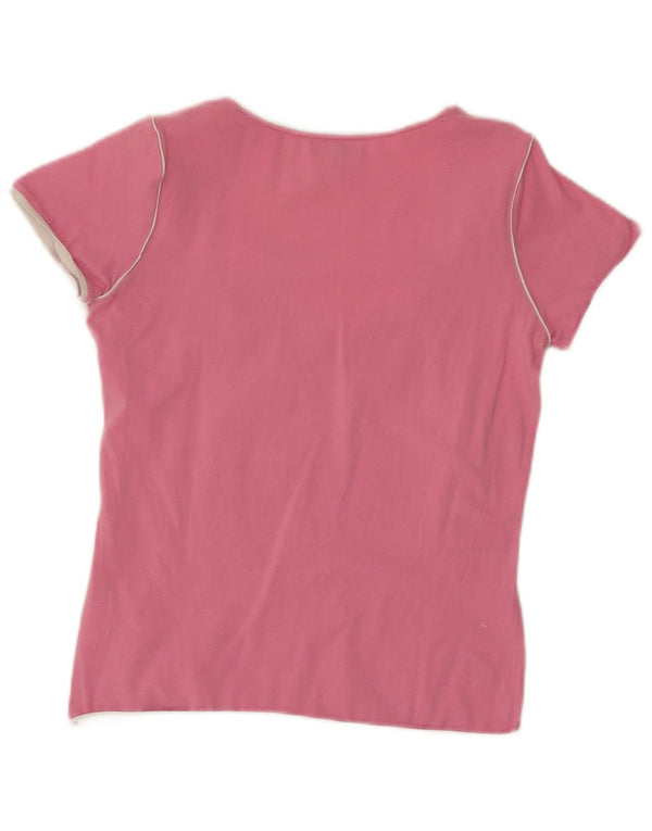 Colmar Damen Slim Fit Grafik-T-Shirt-Oberteil, UK 16, großes rosafarbenes Baumwoll-Logo