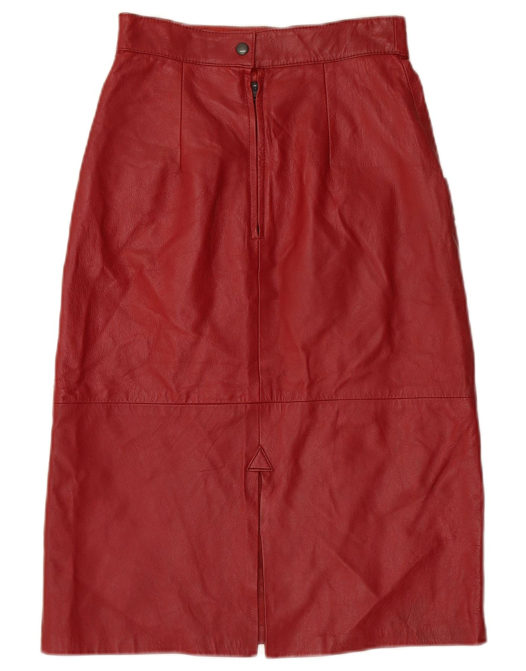 VINTAGE Damen Lederrock mit hoher Taille W24 XS Burgund