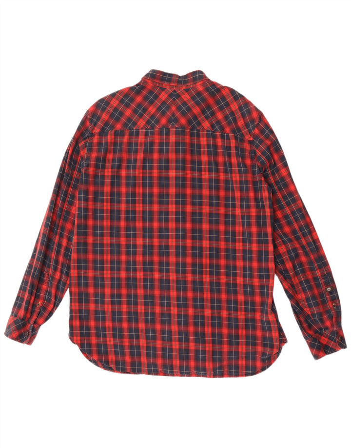 Timberland Herren Slim Fit Hemd 2XL rot kariert Baumwolle