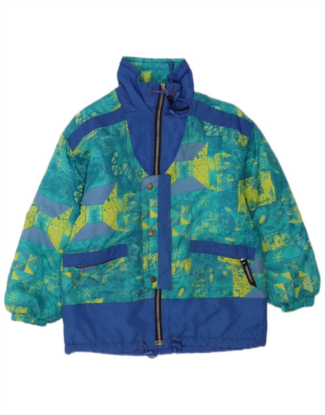 Vintage Jungen Windjacke mit abstraktem Muster, 10–11 Jahre, mehrfarbig