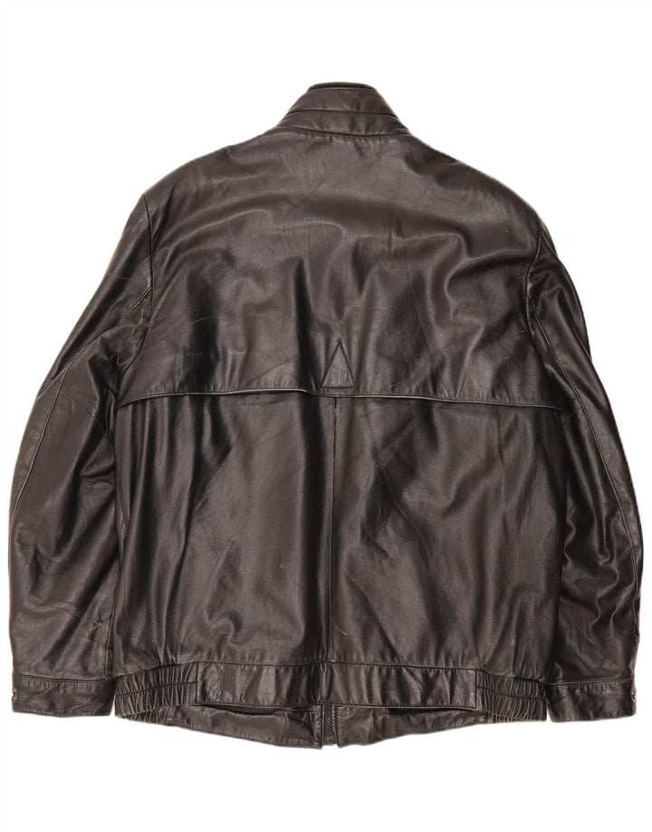 SCHILD Herren Militärlederjacke UK 40 Großes schwarzes Leder