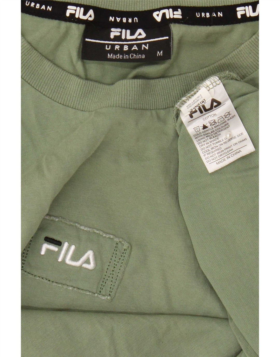 Fila Herren T-Shirt Top Medium Khaki Baumwolle