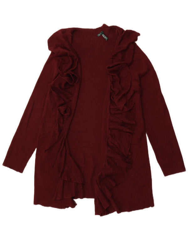 Ralph Lauren Damen Longline Open Cardigan Pullover UK 18 XL Kastanienbraun Baumwolle