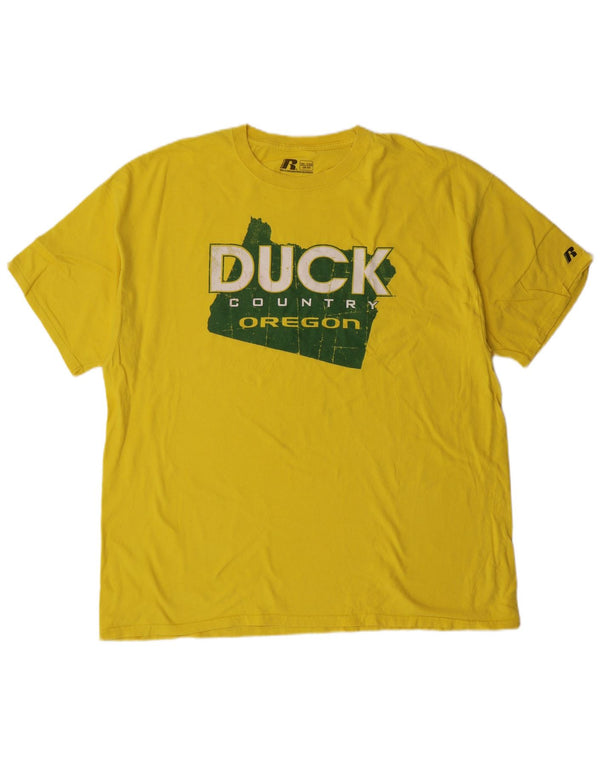 Russell Athletic Herren Grafik T-Shirt Top 2XL Gelb