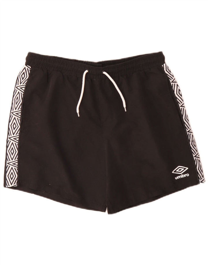 Umbro Herren Badeshorts mit Grafik, groß, schwarz, geometrisch, Polyester