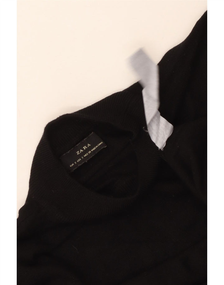 Zara Herren Rollkragenpullover Pullover Small Schwarz Viskose