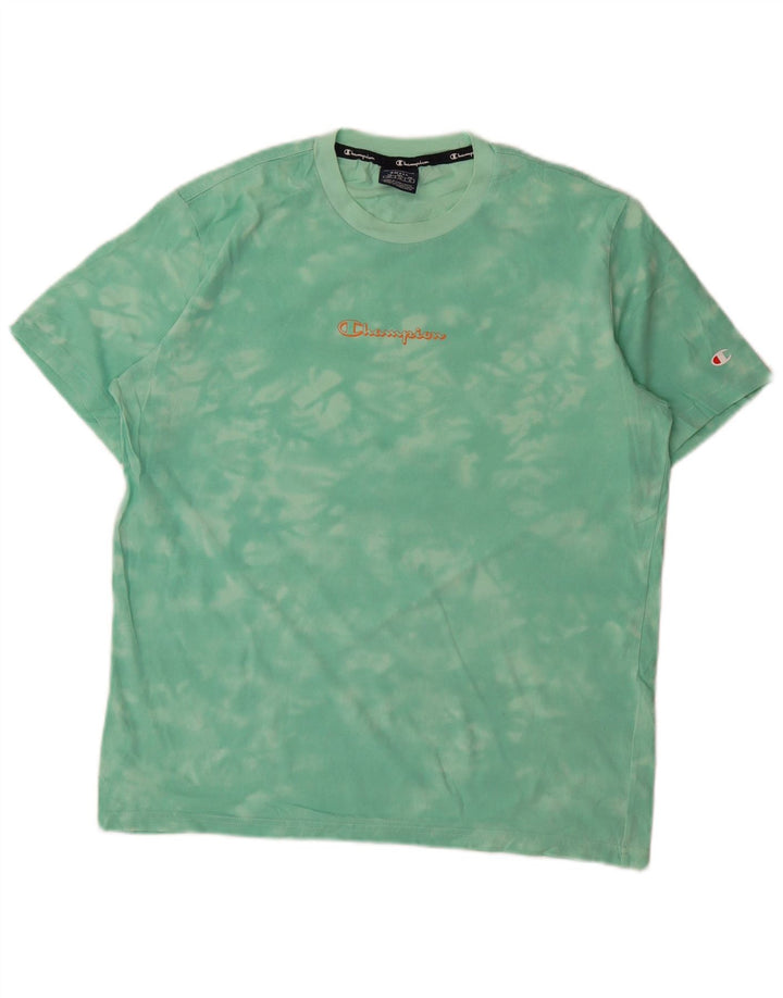 Champion Herren-T-Shirt mit Grafik, Größe S, Grün, Batikfärbung