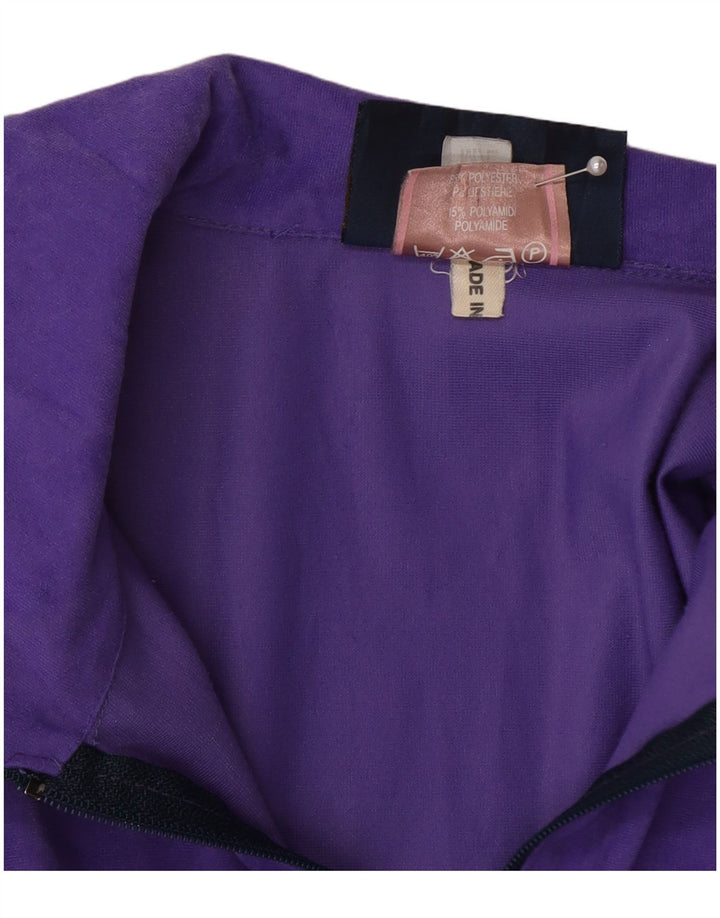 VERTICAL Herren-Trainingsanzug-Oberteil aus Velours, mittleres Lila, Farbblock