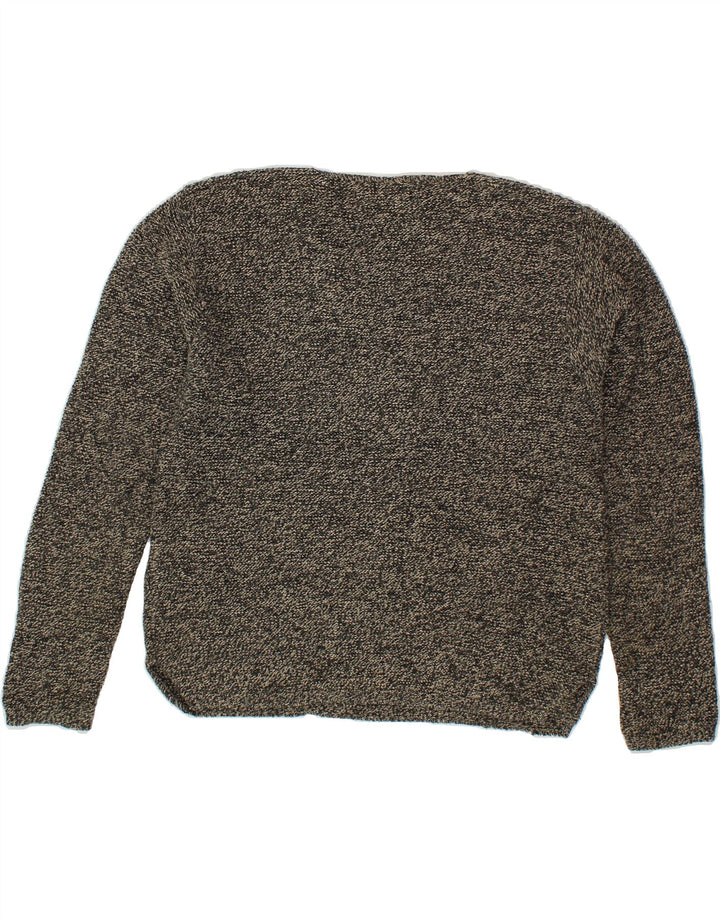 ORVIS Womens V-Neck Jumper Sweater UK 14 Medium Grey Flecked Cotton Vintage Orvis and Second-Hand Orvis from Messina Hembry 