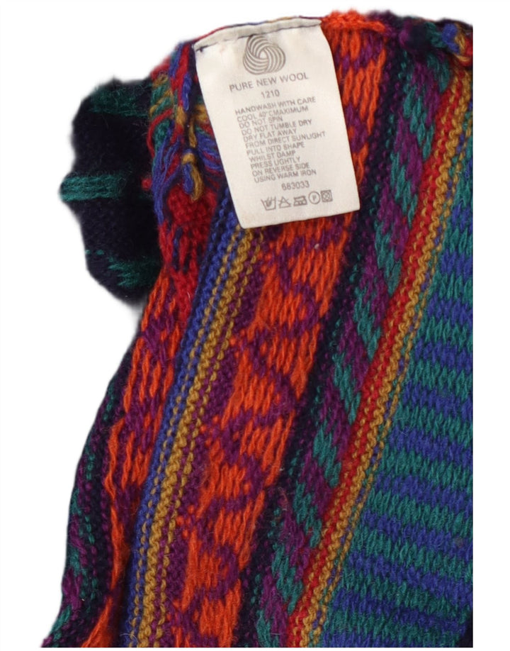 Tulchan Damen-Cardigan-Pullover UK 14 Medium Mehrfarbige geometrische Wolle