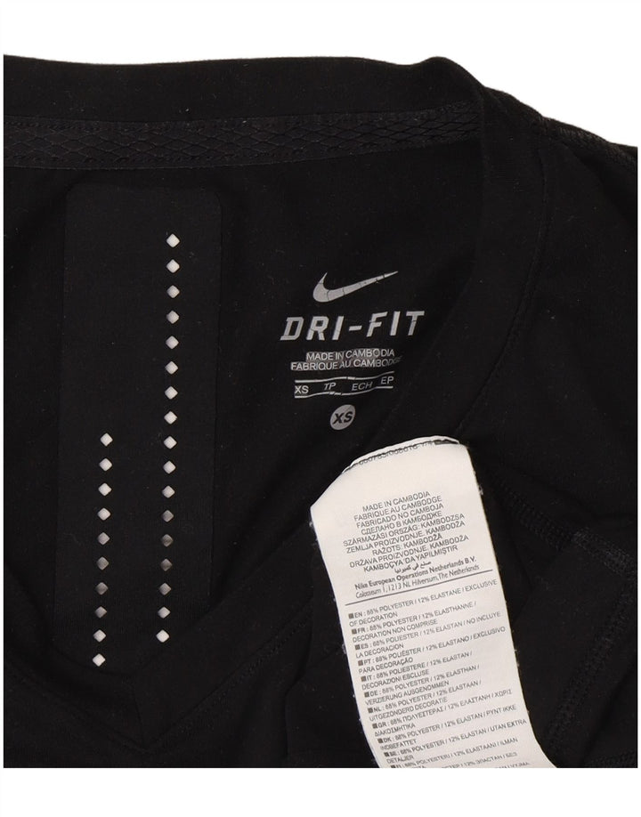 Nike Herren Dri Fit Graphic Top Langarm XS Schwarz Polyester