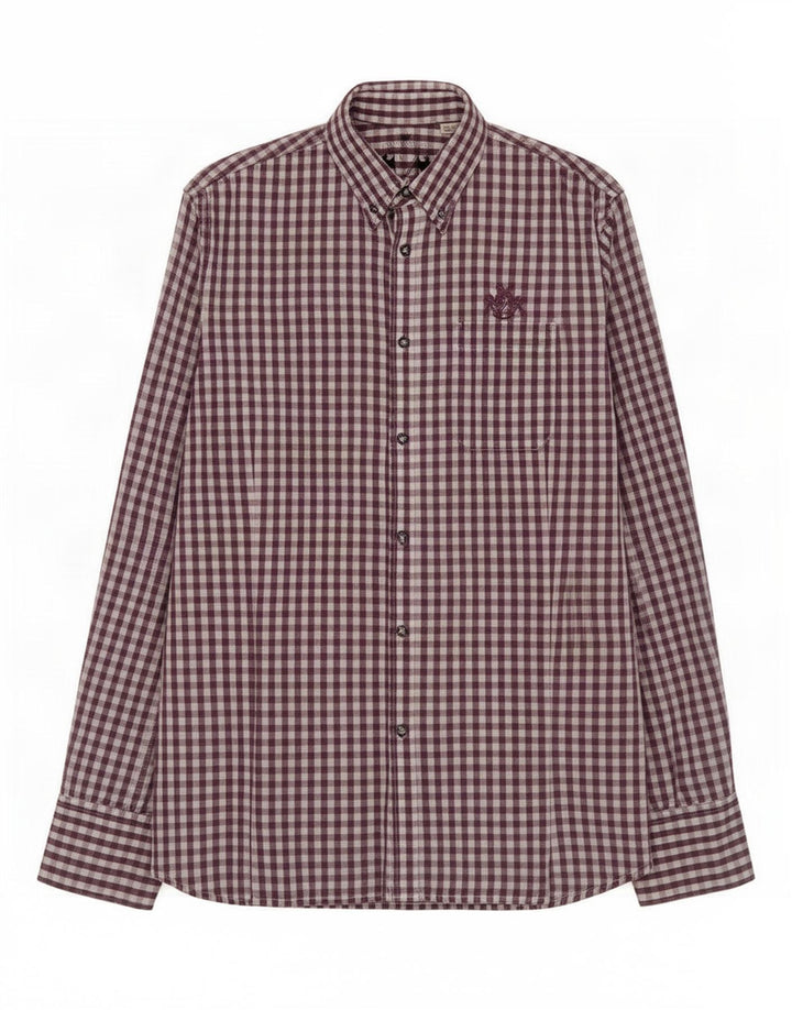 Diesel Herren-Hemd, groß, violett, Gingham-Baumwolle