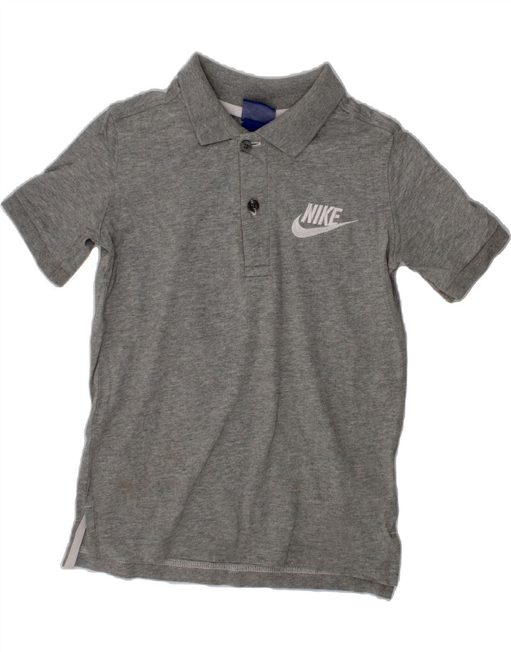 NIKE Boys Polo Shirt 7-8 Years XS  Grey Cotton Vintage Nike and Second-Hand Nike from Messina Hembry 