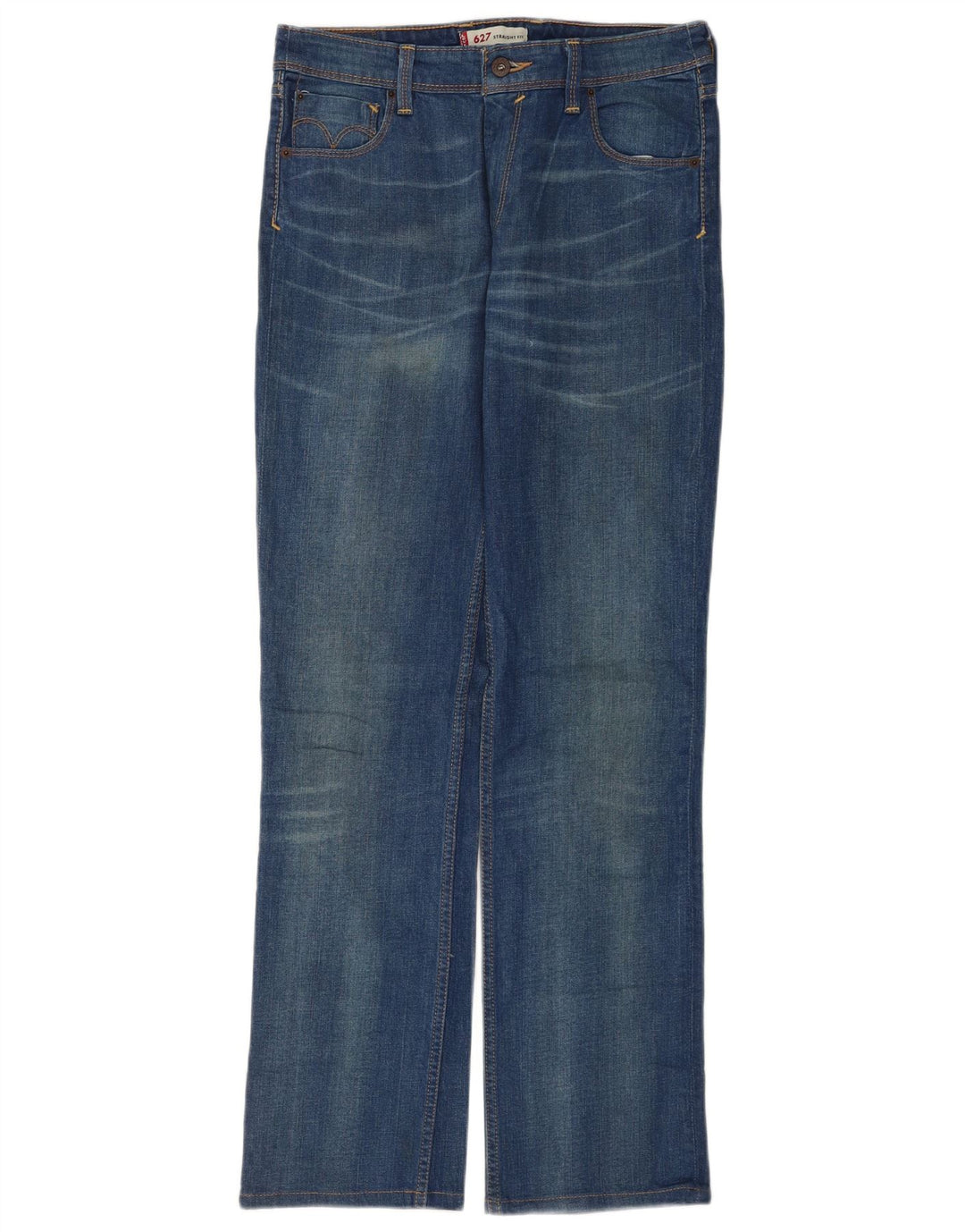 Levi's Damen 627 Straight Jeans W31 L34 Blaue Baumwolle