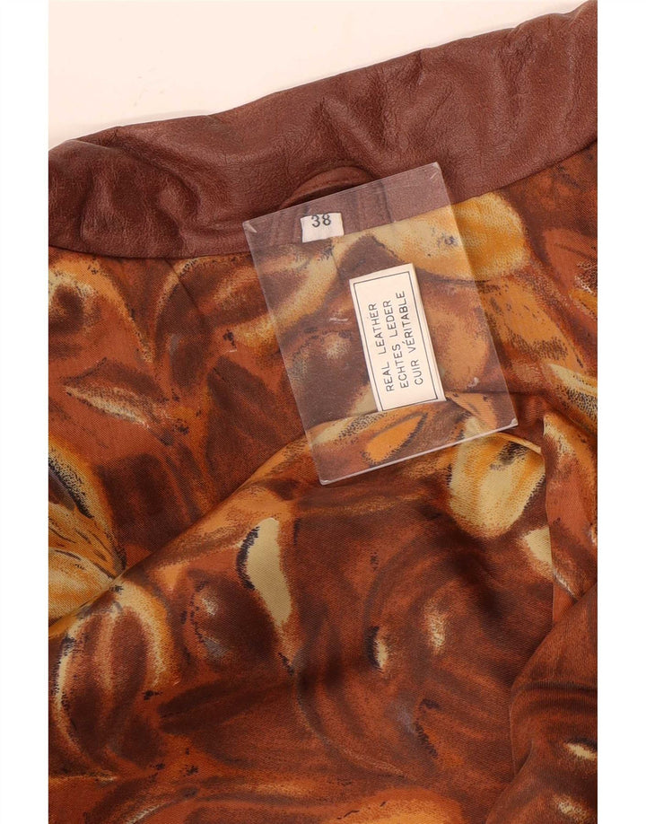 Vintage Damen Übergroßer Ledermantel EU 38 Mittelbraunes Leder