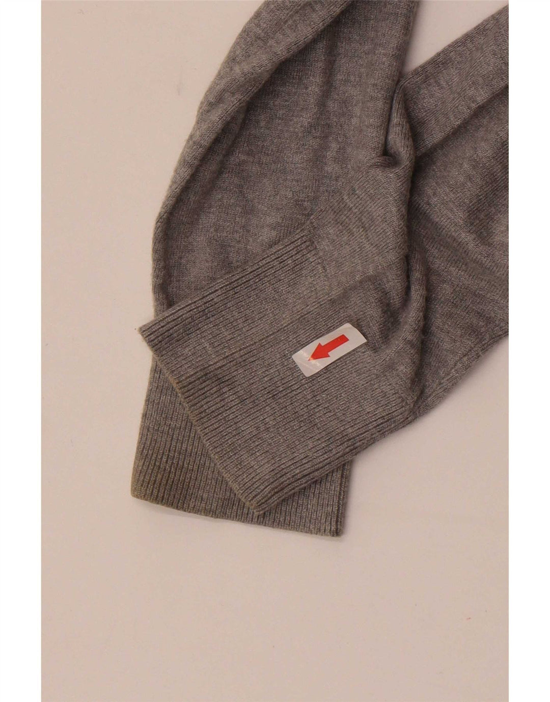 Zara Herren-Pullover mit V-Ausschnitt, Mittelgrau meliert