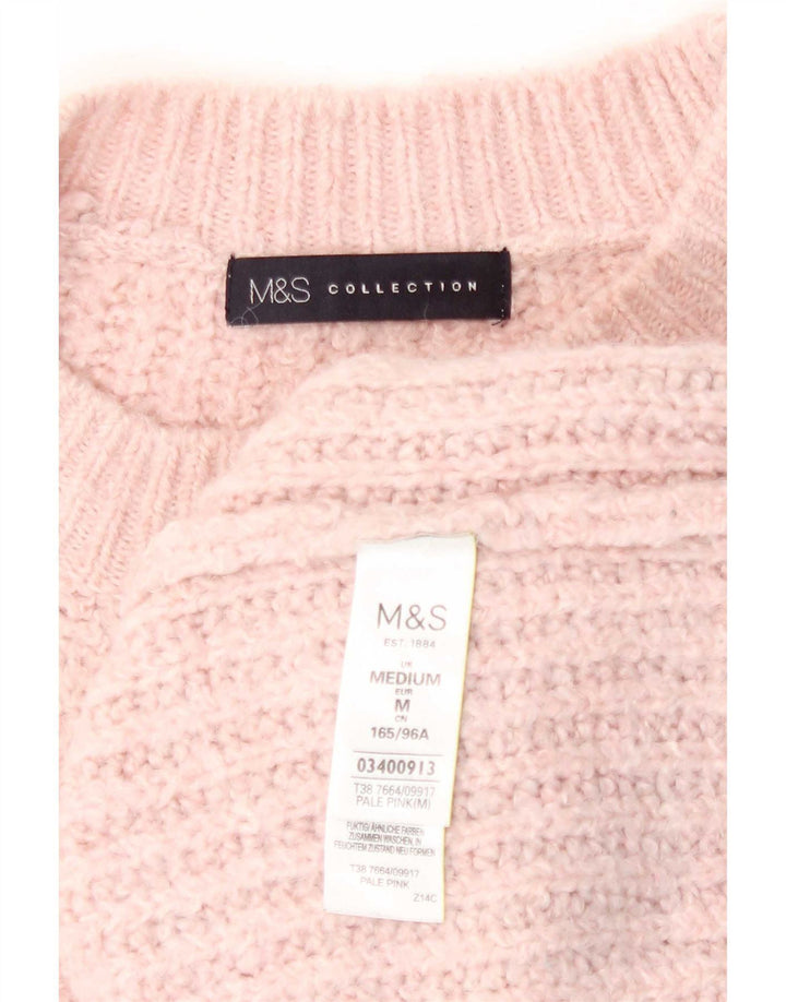 Marks & Spencer Damen-Pullover, übergroß, Rundhalsausschnitt, Gr. 14, Mittelrosa