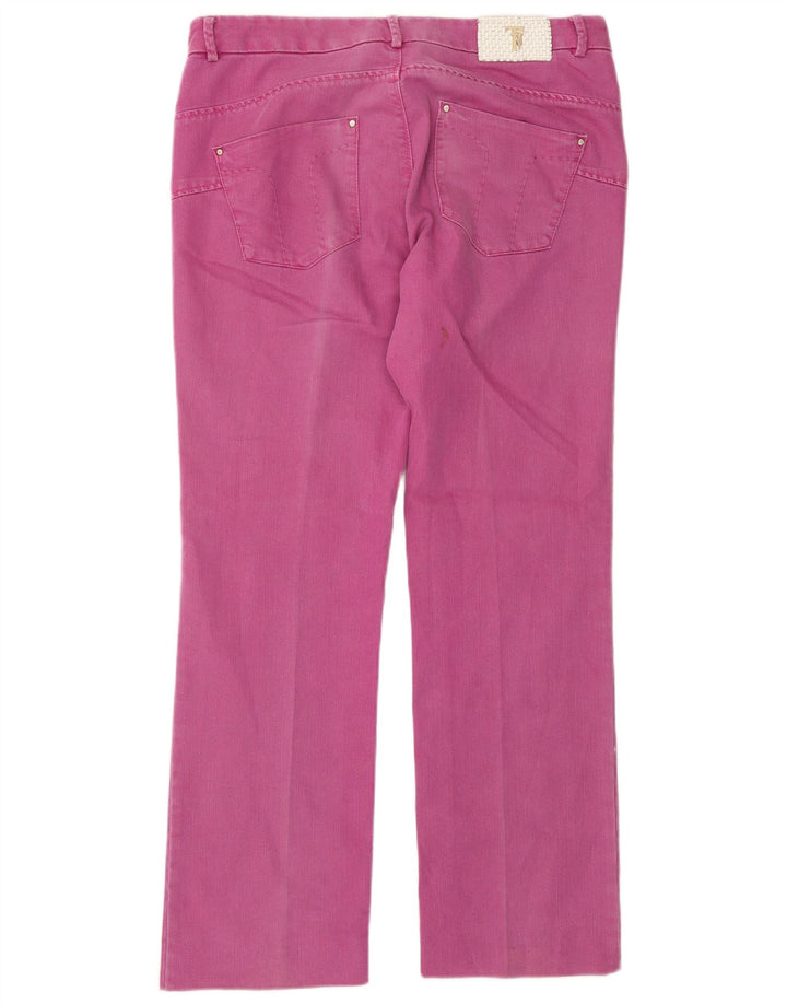 Trussardi Damen Straight Jeans W30 L30 Rosa Baumwolle