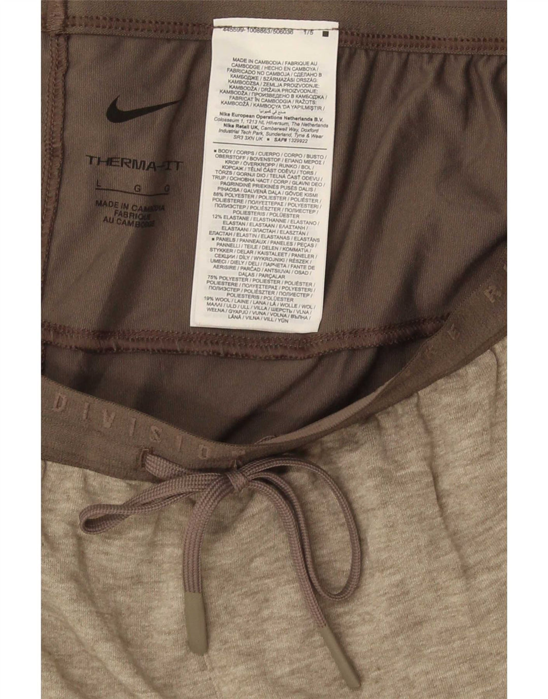 Nike Herren Therma-Fit-Trainingshose, großes grau meliertes Polyester