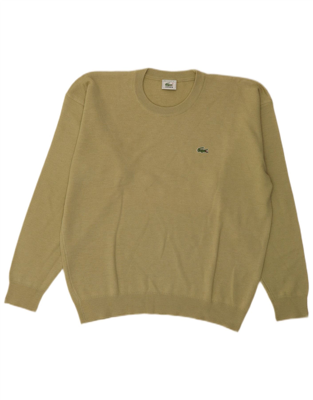 Lacoste Herren-Pullover mit Rundhalsausschnitt, Größe 6 XL, Khaki-Wolle