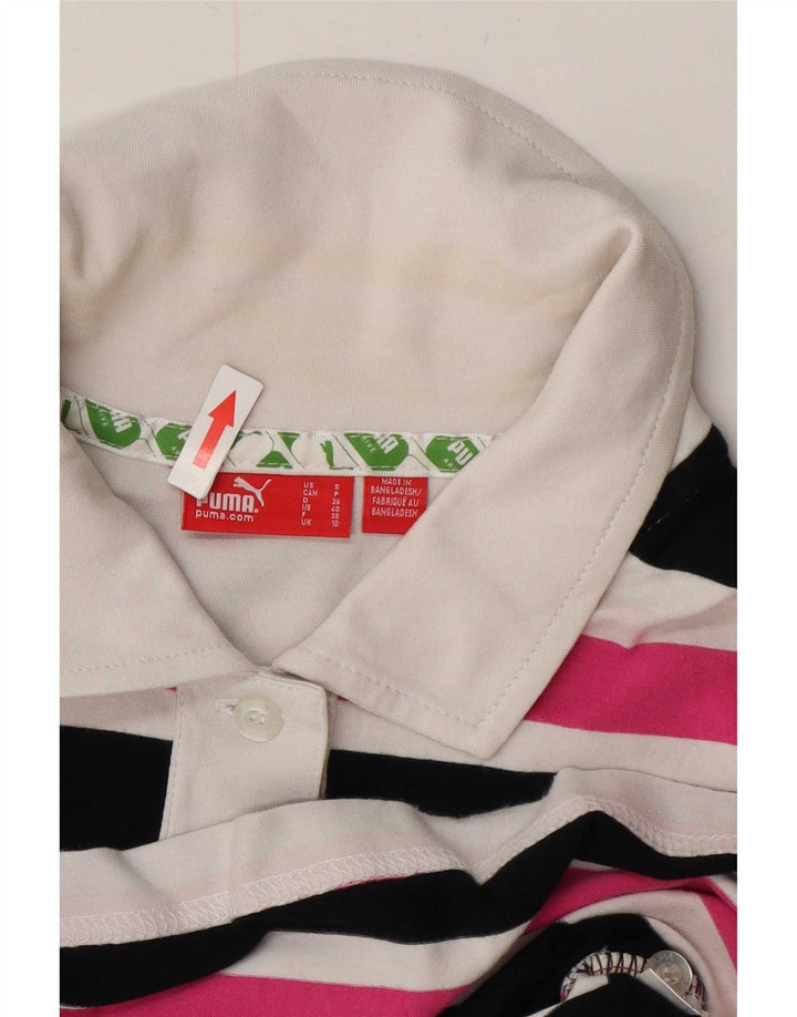 Puma Damen Poloshirt UK 10 Small Mehrfarbig gestreift