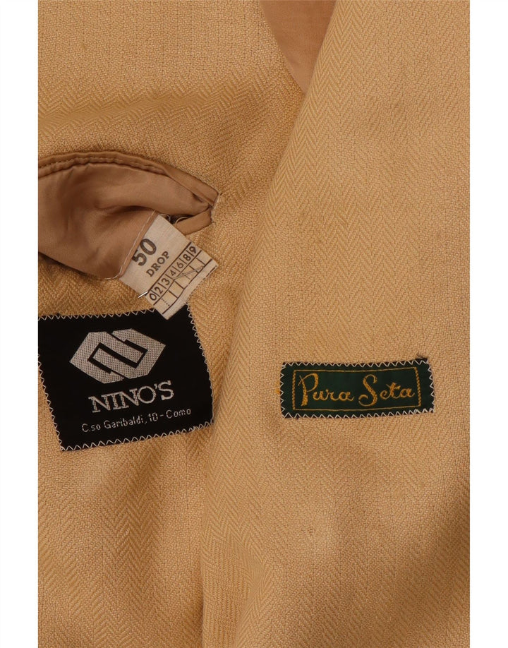 Vintage Herren Zweireiher Blazer Jacke IT 50 Large Beige