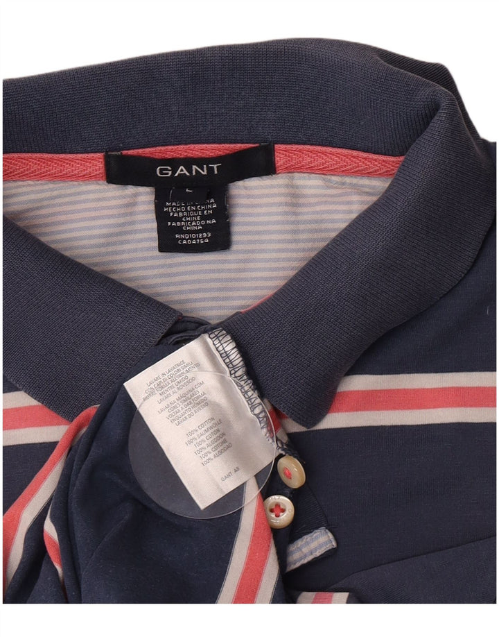 Gant Herren-Poloshirt, groß, marineblau, gestreift, Baumwolle