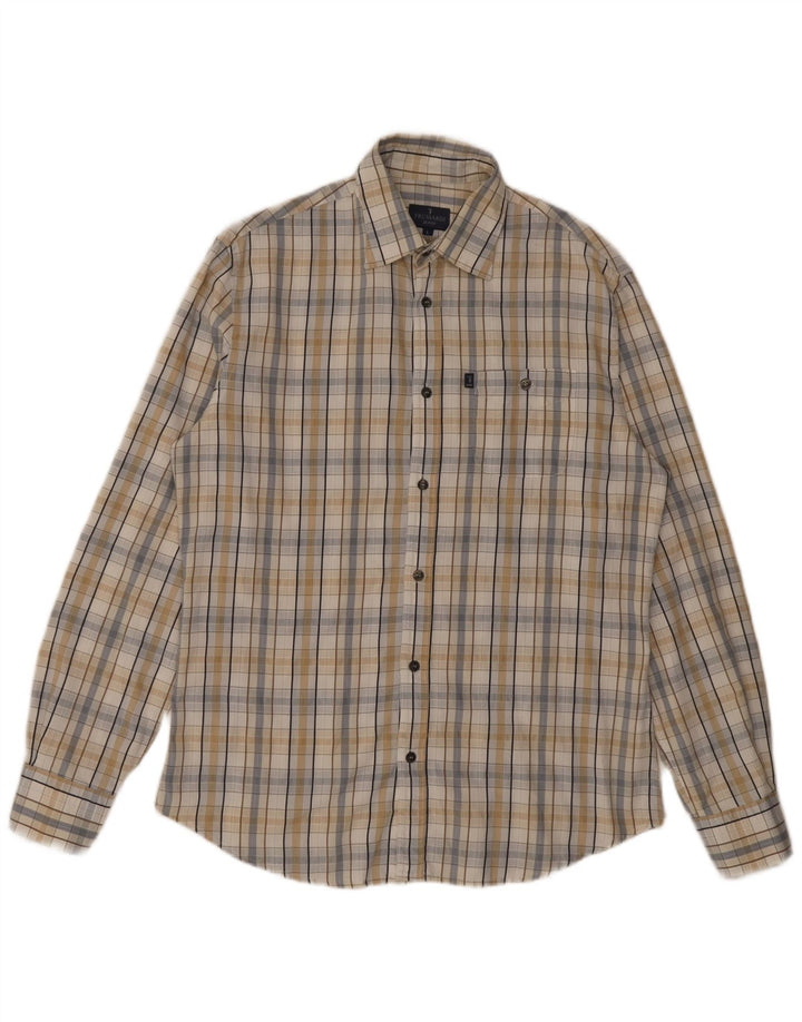 Trussardi Jeans Herrenhemd, groß, beige kariert