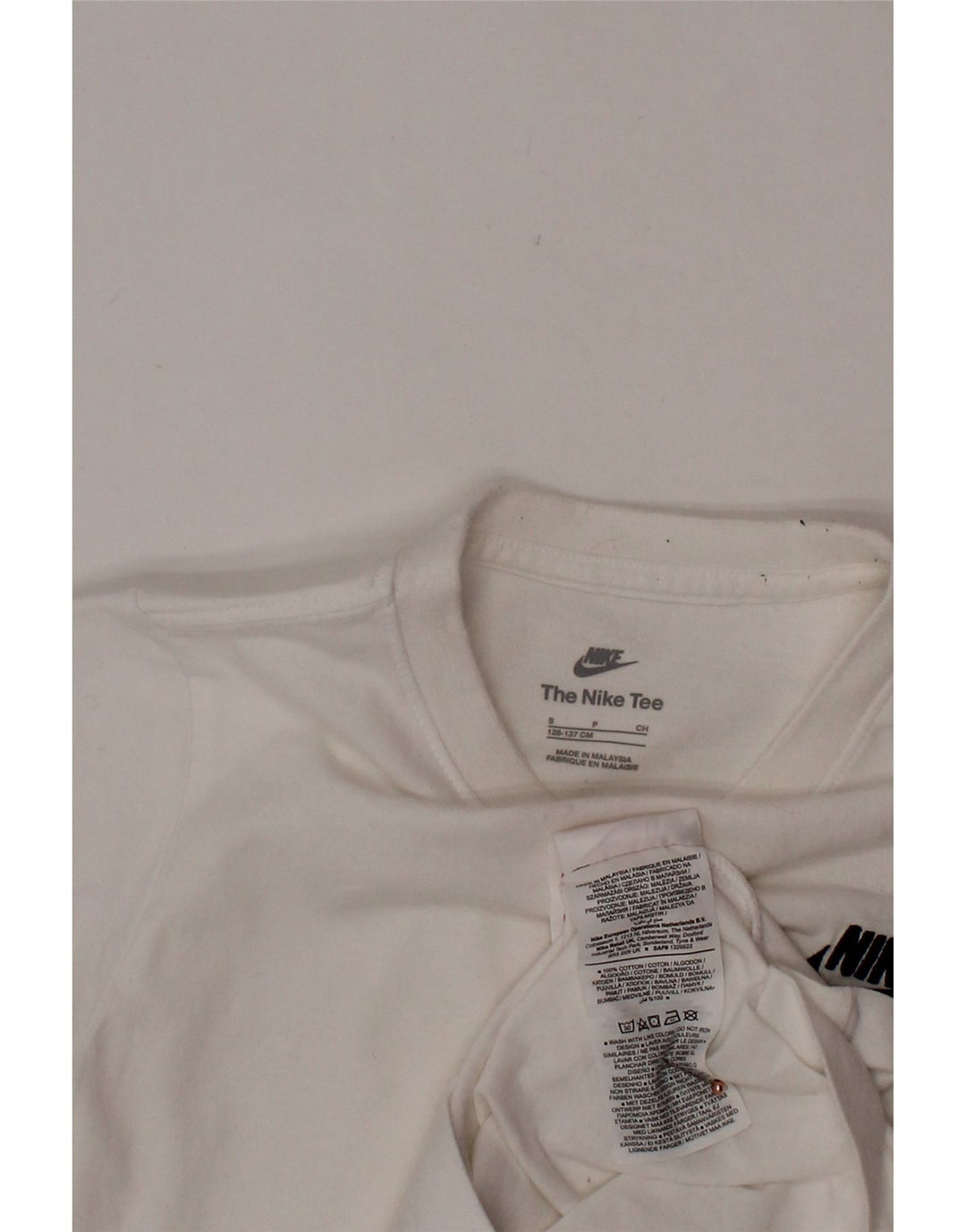 NIKE T-Shirt für Jungen, 8–9 Jahre, Größe S, weiße Baumwolle