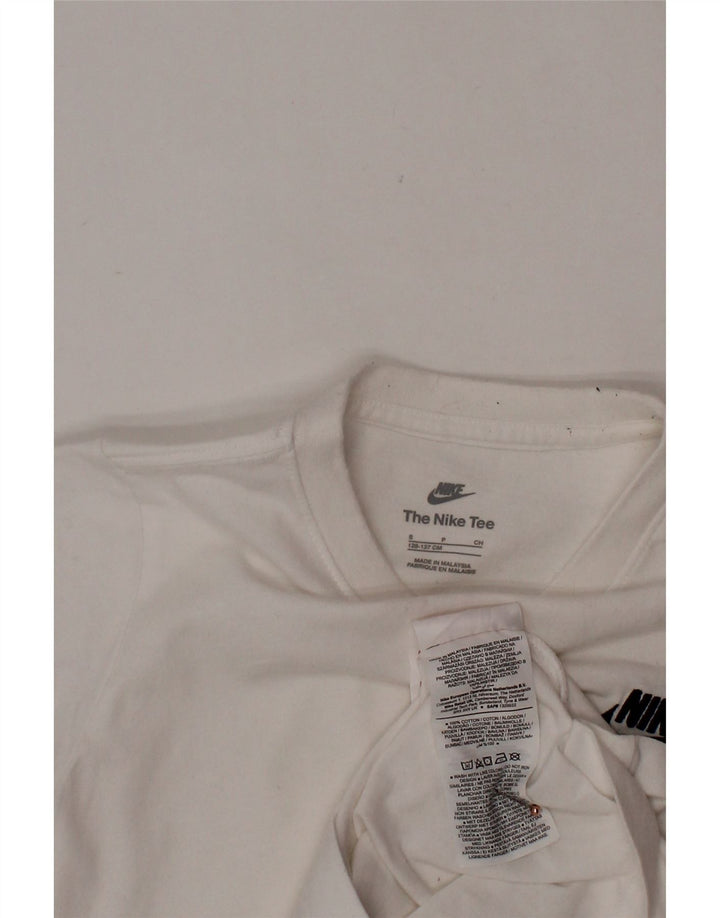 NIKE T-Shirt für Jungen, 8–9 Jahre, Größe S, weiße Baumwolle