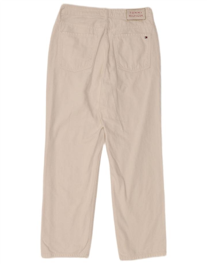 TOMMY HILFIGER Damen Distressed Straight Jeans W29 L28 Weiße Baumwolle