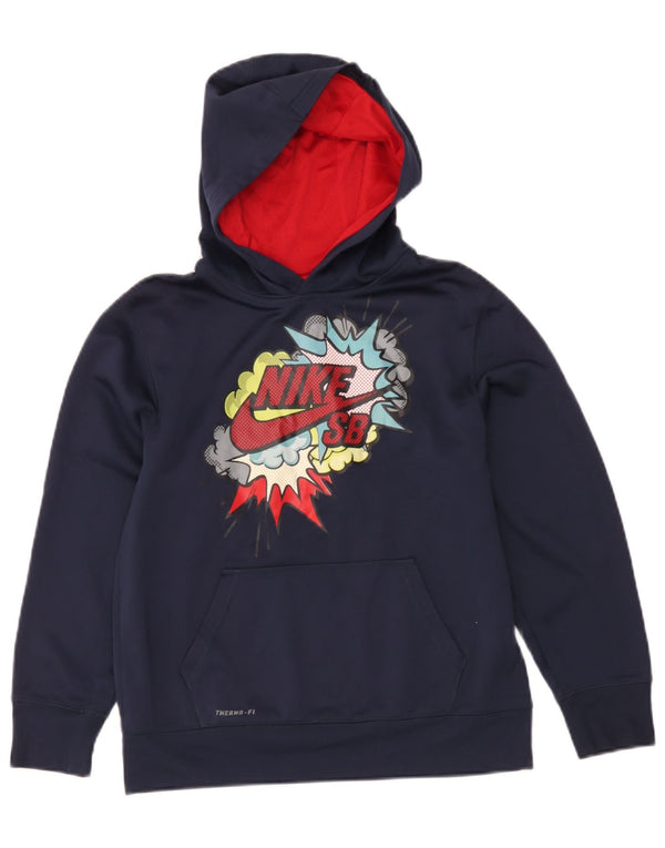 Nike Jungen Therma-Fit Grafik Hoodie Pullover 12-13 Jahre Groß Marineblau