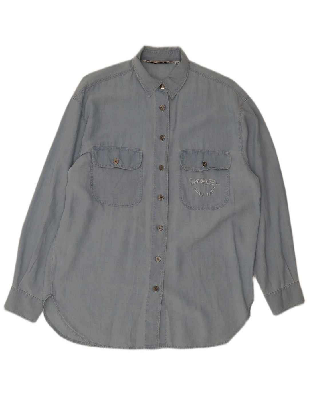 Krizia Jeans Damen Hemd IT 42 Mittelblau