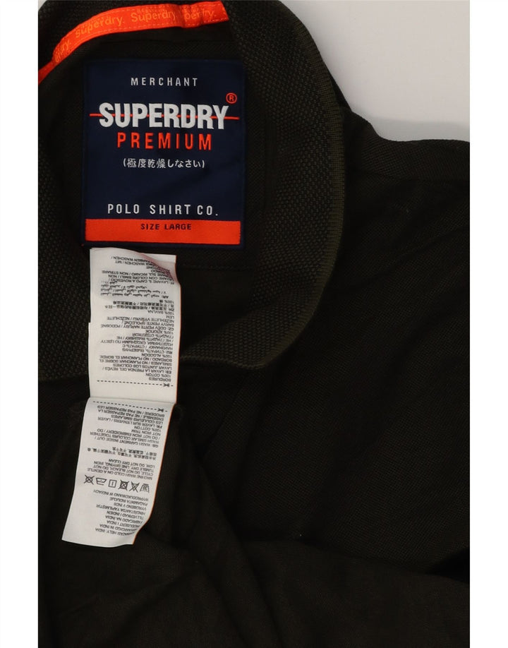 SUPERDRY Herren-Poloshirt, große grüne Baumwolle