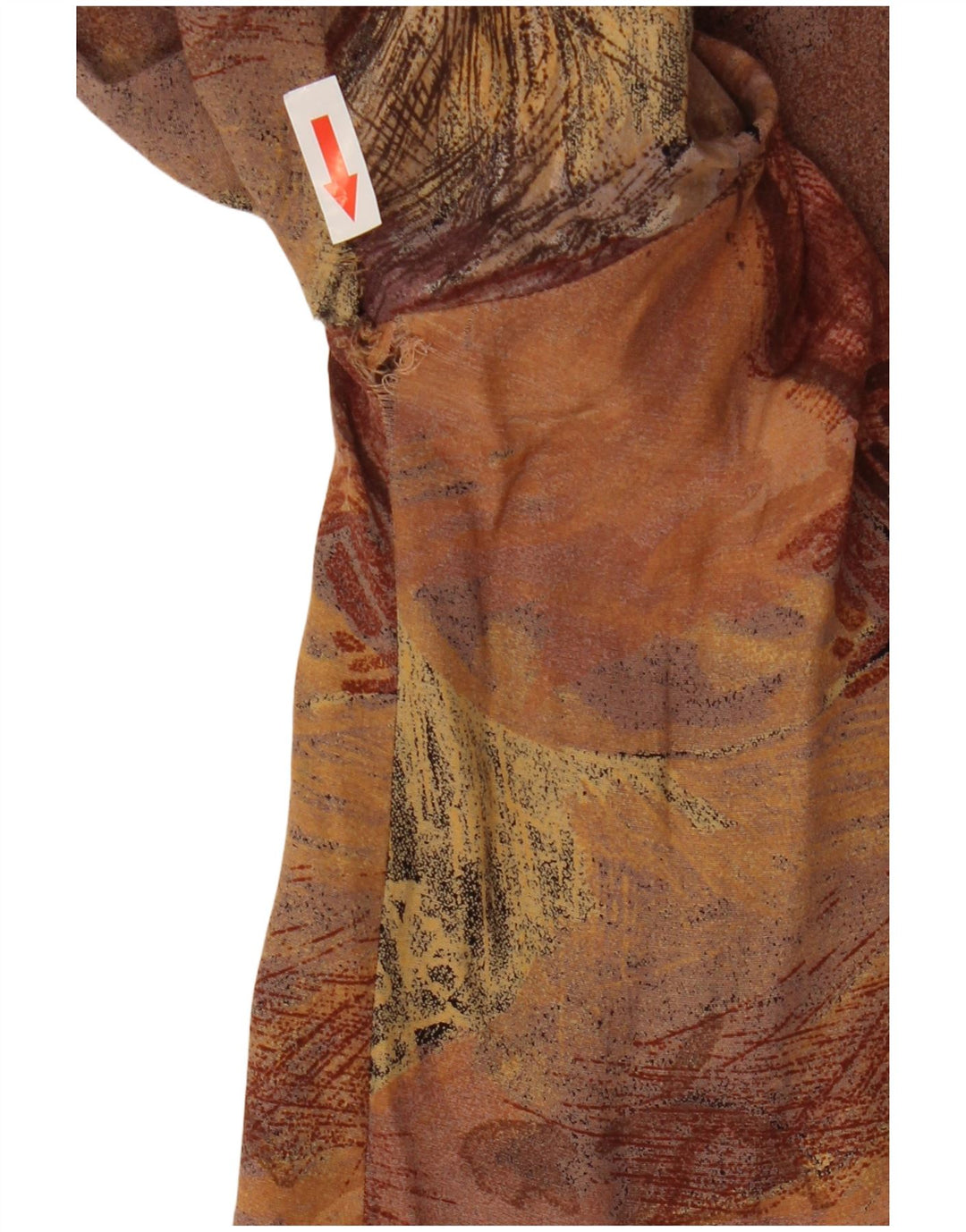 Vintage Damen Kurzarmhemd mit abstraktem Muster UK 14 Mittelbraun