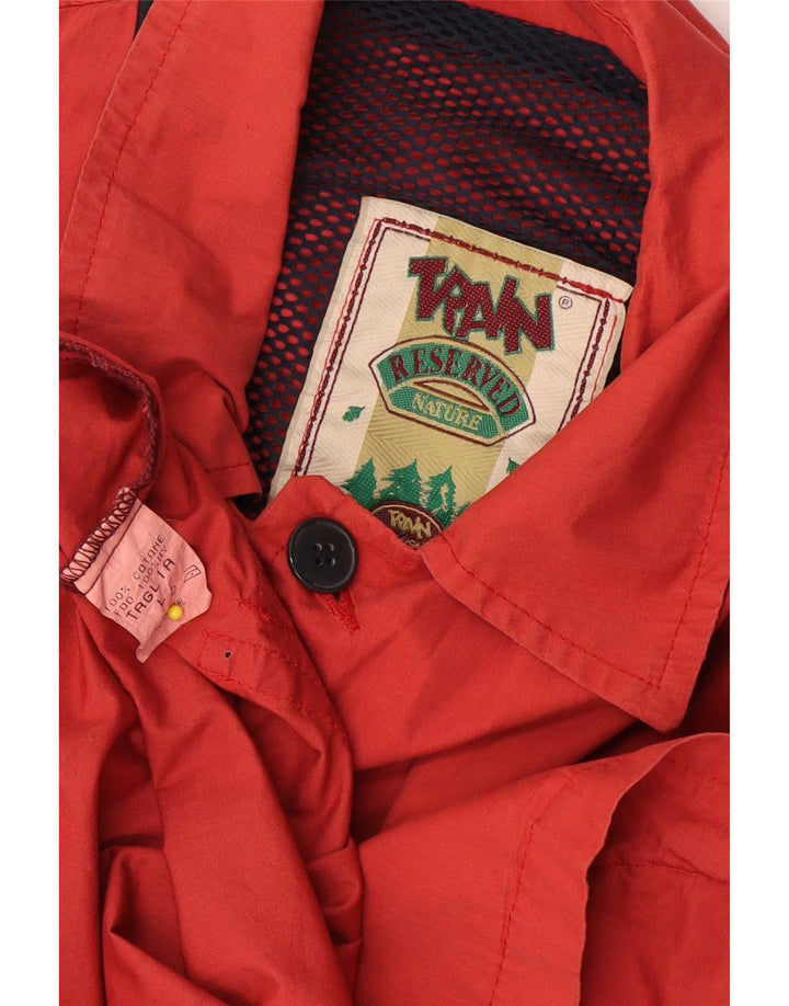 Vintage Herren Windjacke UK 40 Große rote Baumwolle