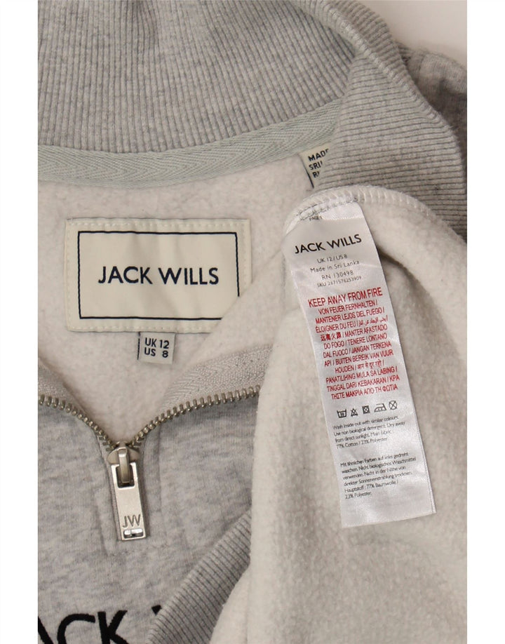 Jack Wills Damen-Sweatshirt in Übergröße mit Grafik, UK 12, Mittelgrau
