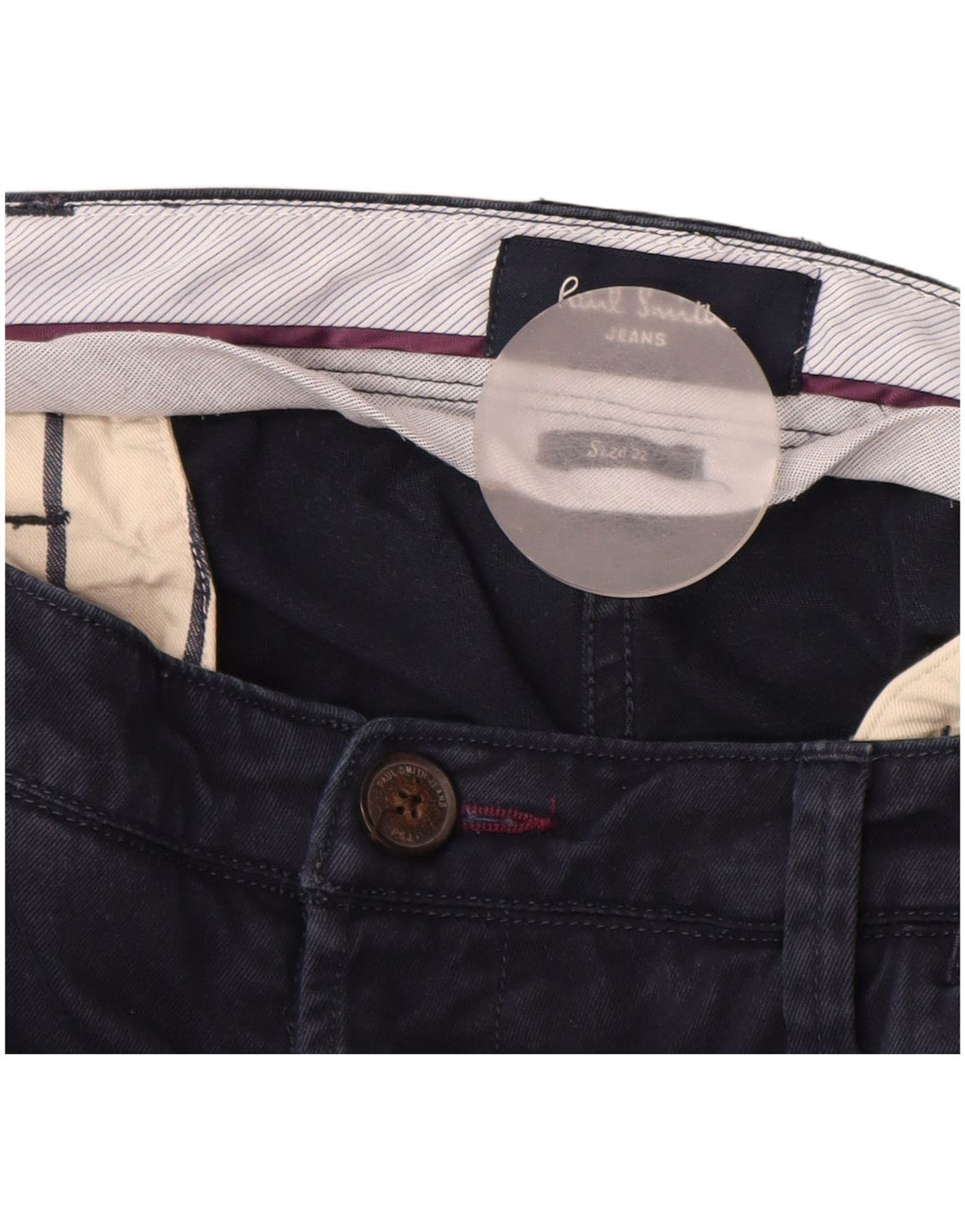 PAUL SMITH Gerade Chino-Hose für Herren, W32, L28, marineblaue Baumwolle