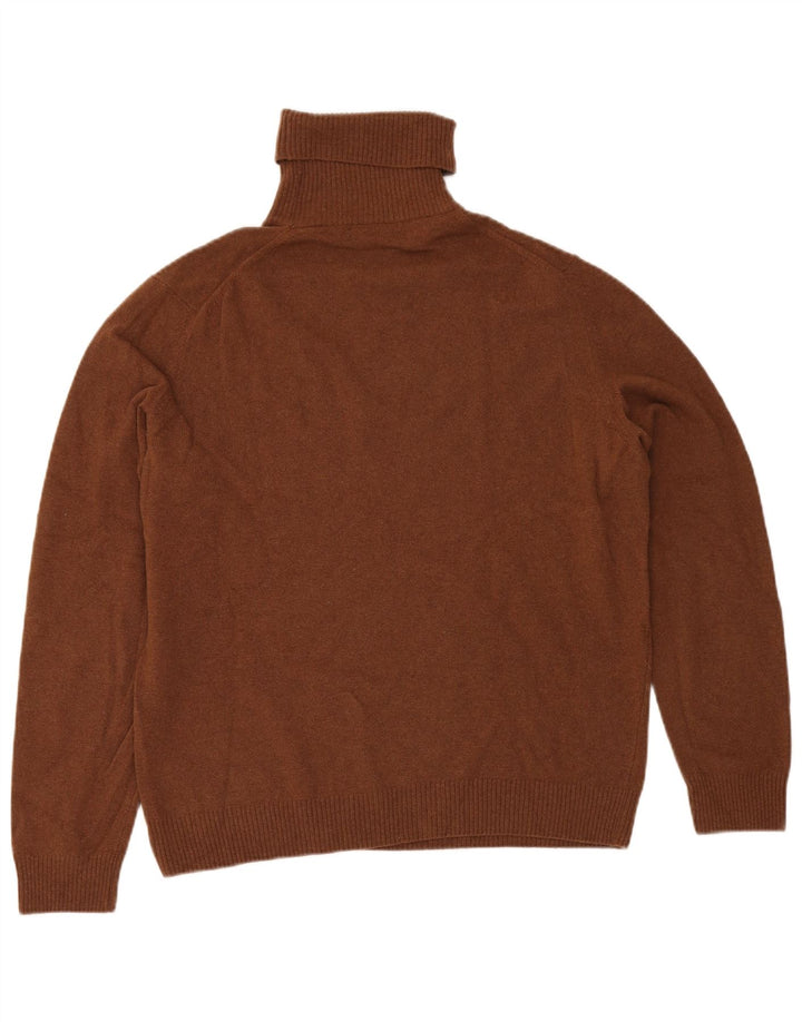 Massimo Dutti Herren Rollkragenpullover, große braune Wolle