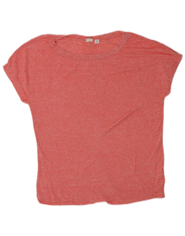 Gap Womens Tall Übergroßes Grafik-T-Shirt-Oberteil UK 10 Small Pink Meliert