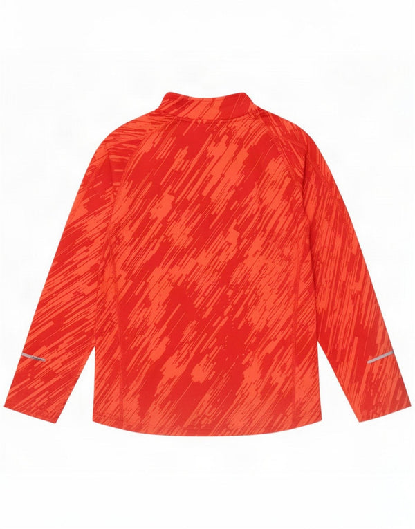 Nike Mädchen Dri Fit Zip Neck Top Langarm 12–13 Jahre groß rot gestreift