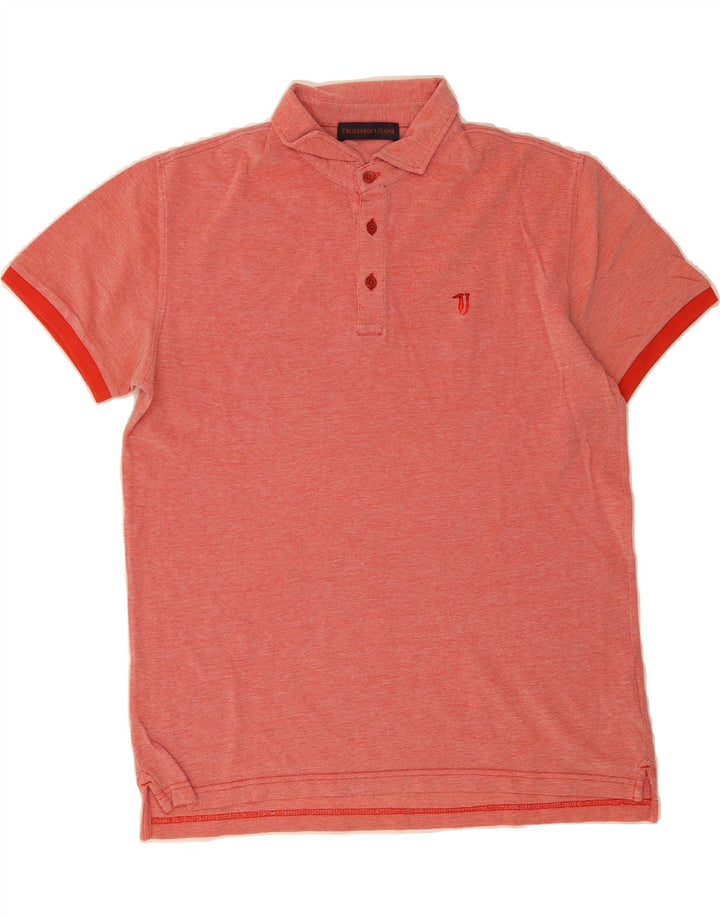 TRUSSARDI Mens Polo Shirt Medium Red Flecked Cotton Vintage Trussardi and Second-Hand Trussardi from Messina Hembry 