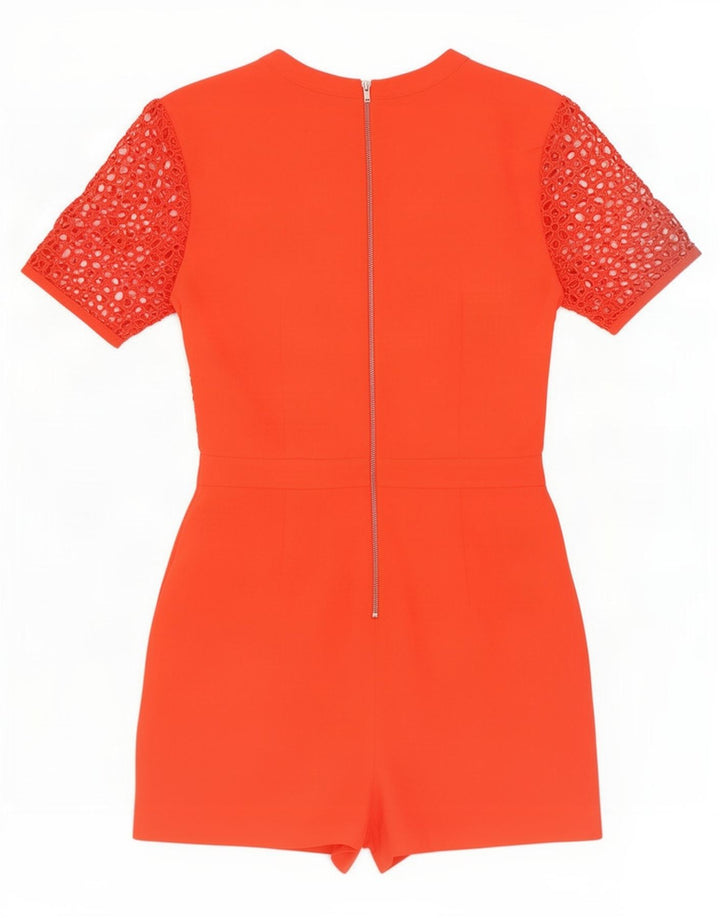 Topshop Damen Kurzarm-Playsuit UK 10 Small Rot