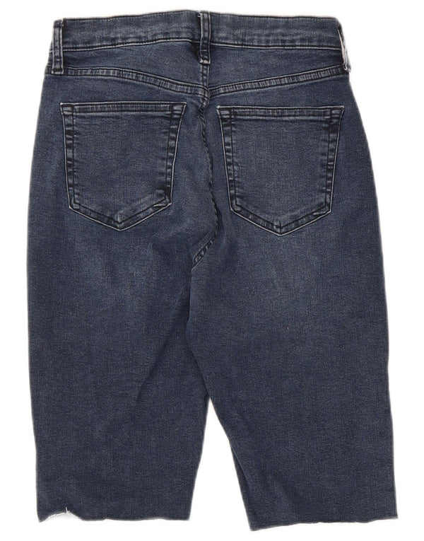 Topshop Womens Jamie Denim Shorts W26 Small Navy Blue Cotton