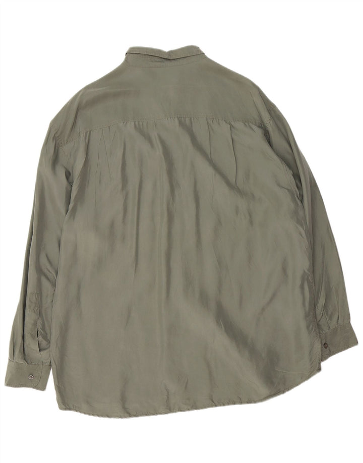VINTAGE Herrenhemd 2XL Khaki Seide
