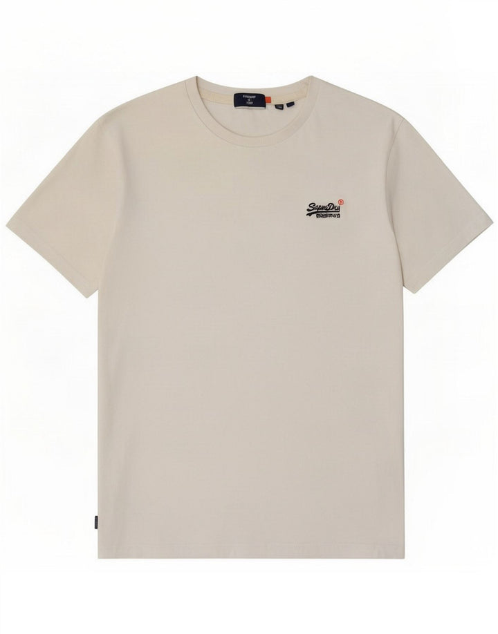 Superdry Herren T-Shirt-Oberteil aus mittelweißer Baumwolle