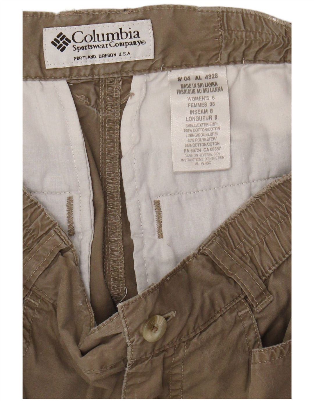 COLUMBIA Damen Cargoshorts US 9 Medium W28 Braune Baumwolle