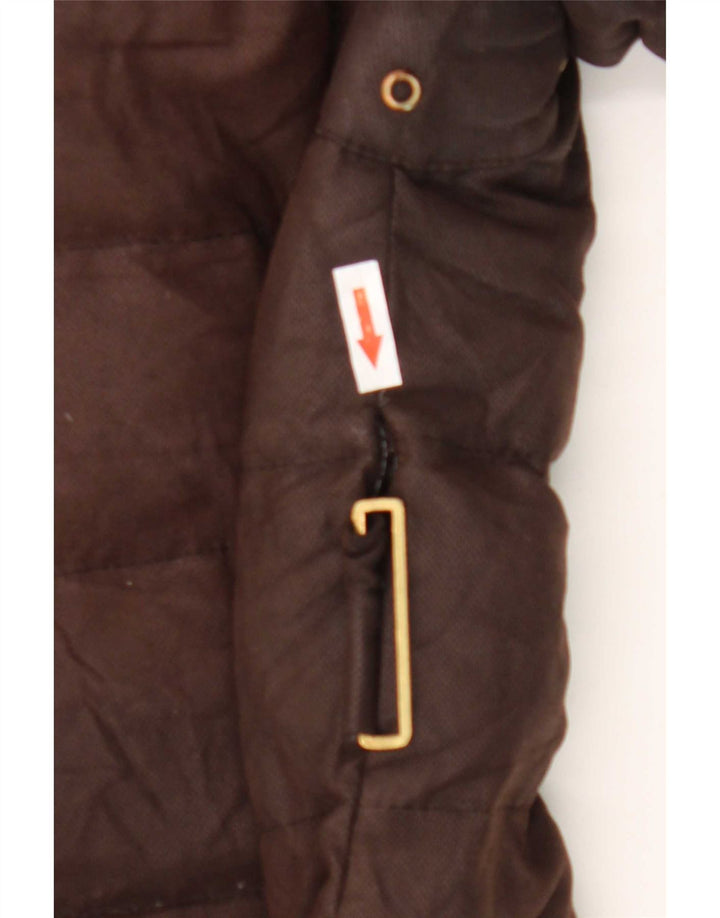 Zara Damen-Jacke mit Kapuze, gepolstert, Größe 44, Braun, Polyester