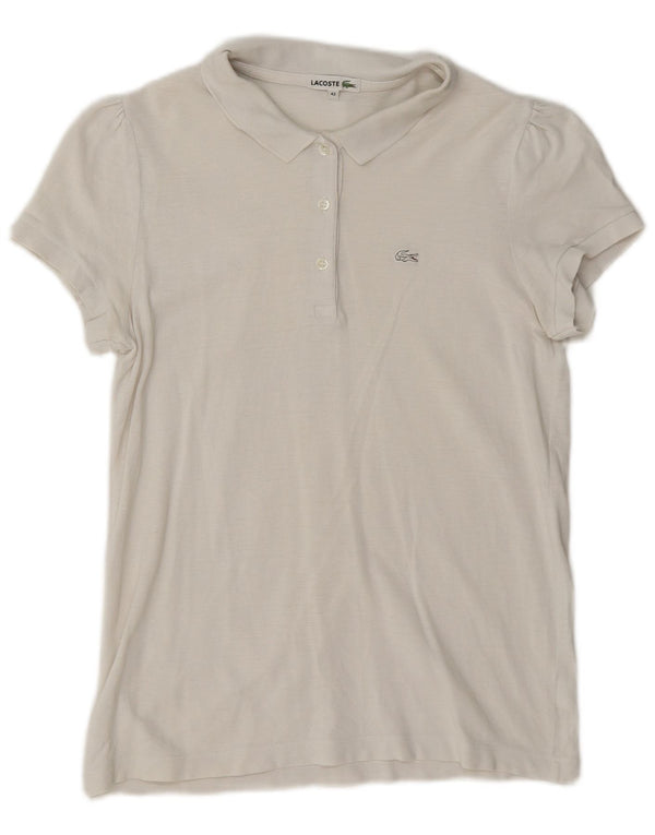 Lacoste Damen-Poloshirt, Größe 42, große weiße Baumwolle