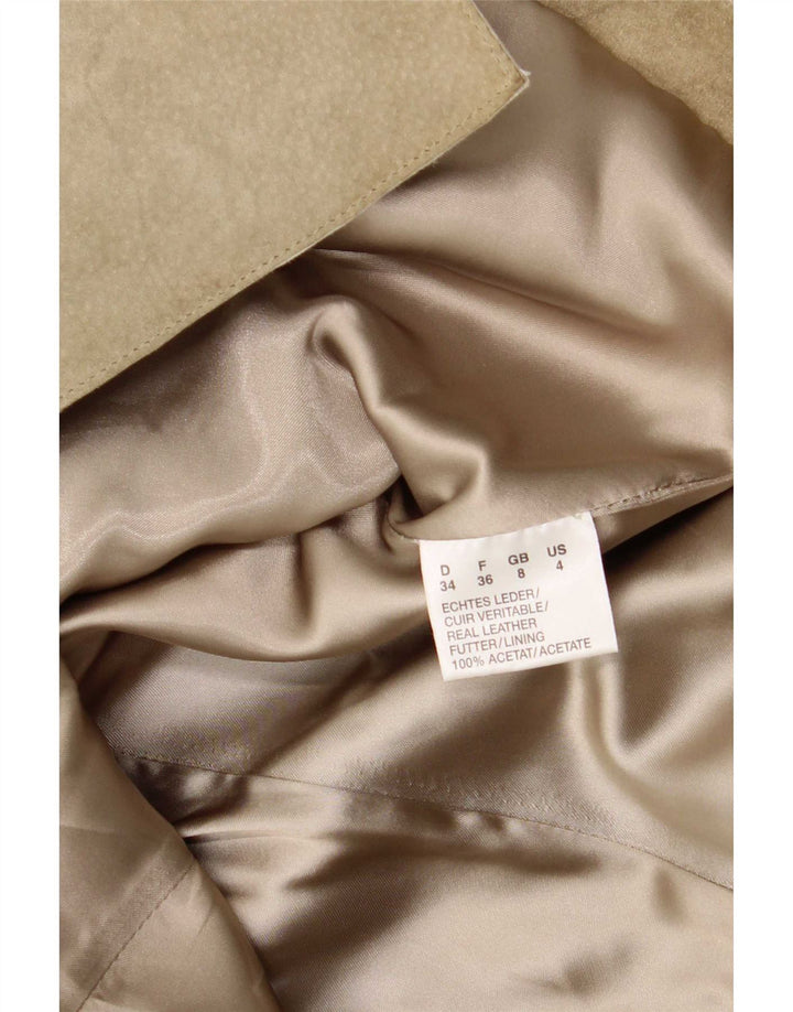 Olsen Damen-Blazer aus Wildleder mit 3 Knöpfen, Gr. 8, klein, grünes Acetat